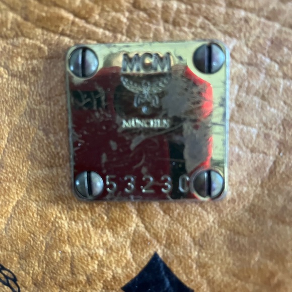 MCM Logo Leather Clutch Bag 9”x12”. Two zippered compartments. - Picture 3 of 7